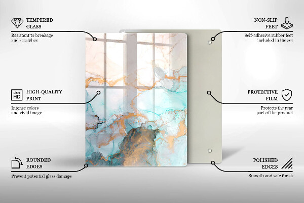 Protège plaque de cuisson Abstraction de marbre