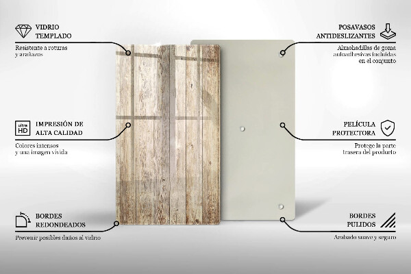 Protège plaque de cuisson Planches de bois