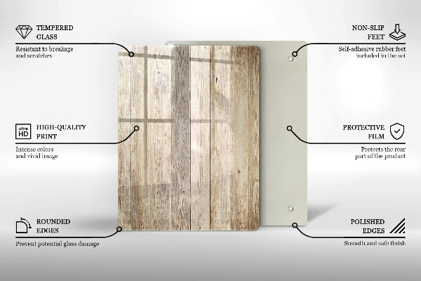 Protège plaque de cuisson Planches de bois