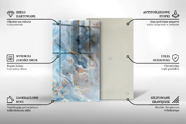 Protège plaque de cuisson Texture de marbre