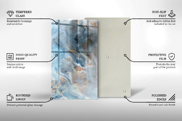 Protège plaque de cuisson Texture de marbre