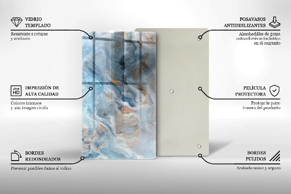 Protège plaque de cuisson Texture de marbre