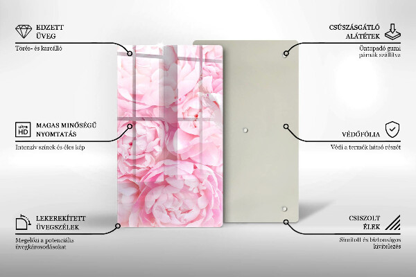 Protège plaque de cuisson Pivoines délicates