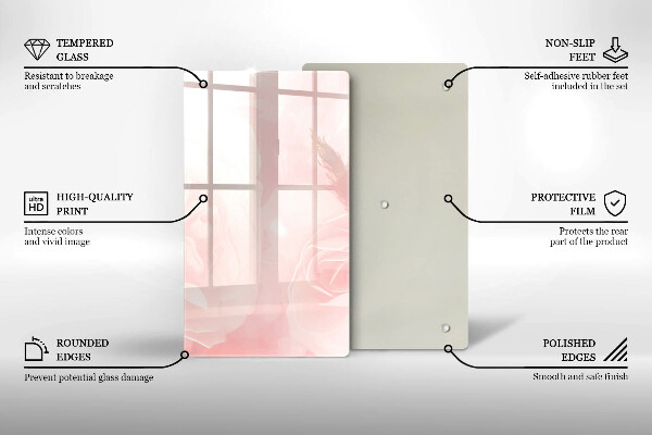 Protège plaque de cuisson Fond de roses pastel