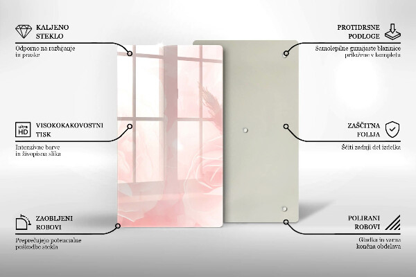 Protège plaque de cuisson Fond de roses pastel