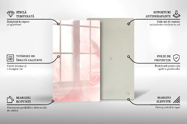 Protège plaque de cuisson Fond de roses pastel