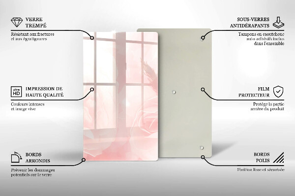 Protège plaque de cuisson Fond de roses pastel