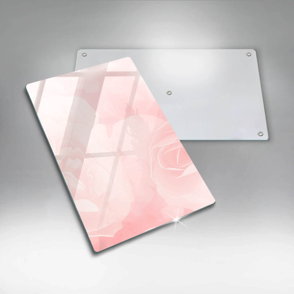 Protège plaque de cuisson Fond de roses pastel