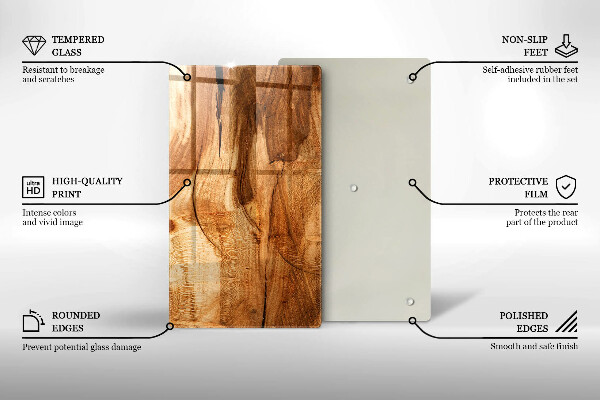 Protège plaque de cuisson Texture de planche de bois