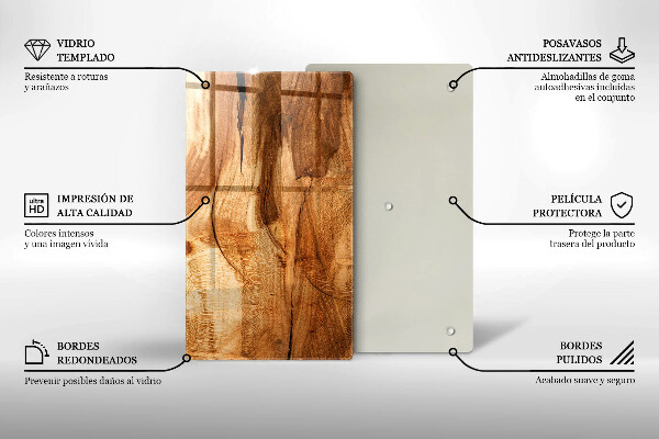 Protège plaque de cuisson Texture de planche de bois