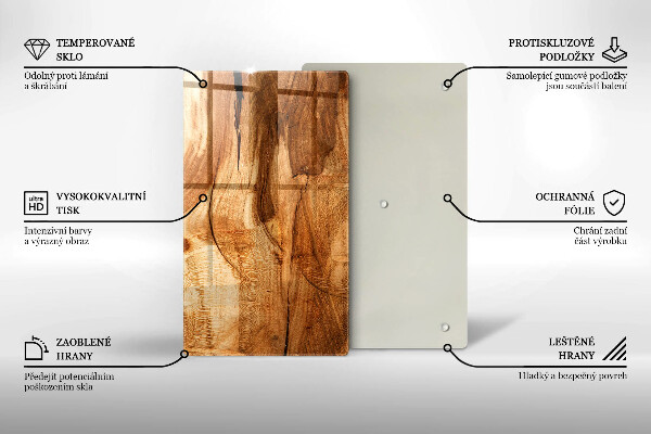 Protège plaque de cuisson Texture de planche de bois