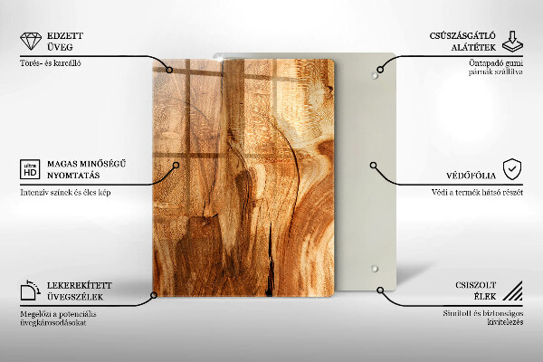 Protège plaque de cuisson Texture de planche de bois