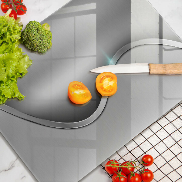 Protège plaque de cuisson Métal argenté abstrait