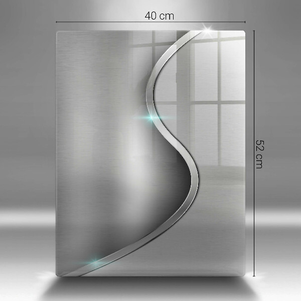 Protège plaque de cuisson Métal argenté abstrait