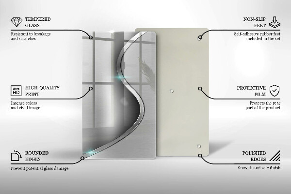 Protège plaque de cuisson Métal argenté abstrait