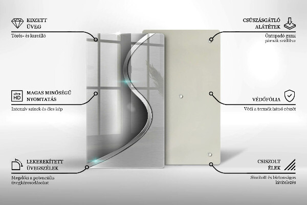 Protège plaque de cuisson Métal argenté abstrait