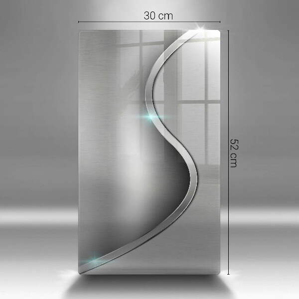 Protège plaque de cuisson Métal argenté abstrait