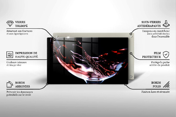 Protection plaque induction Un verre de vin rouge