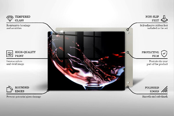 Protection plaque induction Un verre de vin rouge