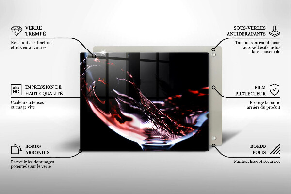 Protection plaque induction Un verre de vin rouge
