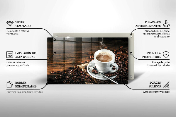 Protection plaque induction Tasse et grains de café