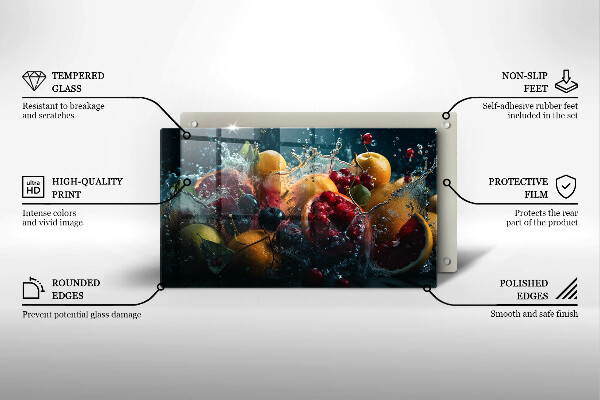 Protection plaque induction Fruits dans l'eau