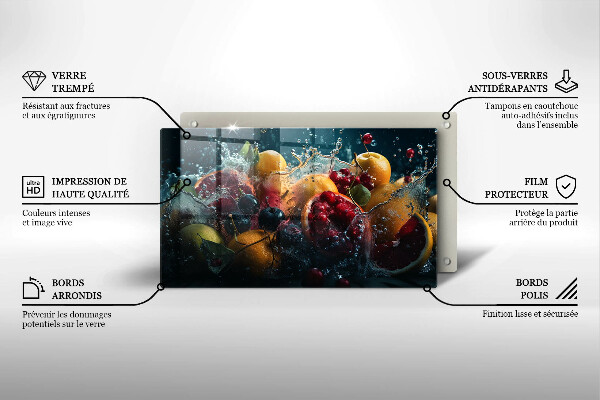 Protection plaque induction Fruits dans l'eau