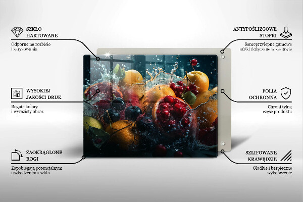 Protection plaque induction Fruits dans l'eau