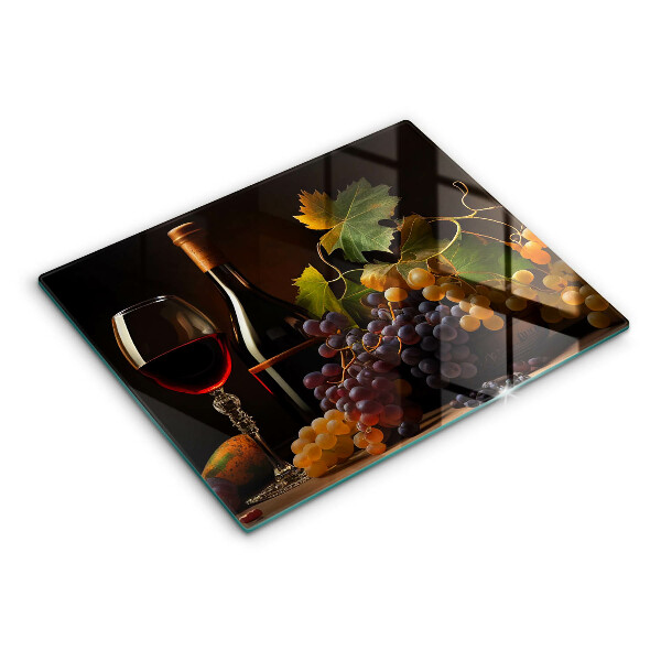 Protection plaque induction Verre de vin et de raisins
