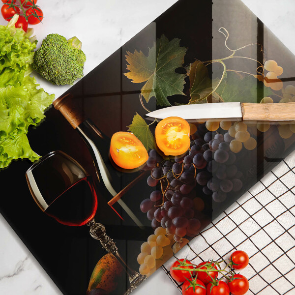 Protection plaque induction Verre de vin et de raisins