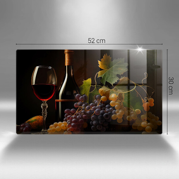 Protection plaque induction Verre de vin et de raisins