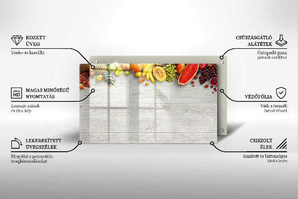 Protection plaque induction Fruits sur planches