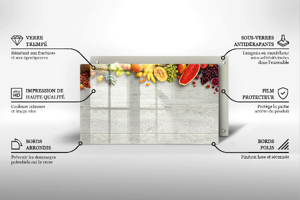 Protection plaque induction Fruits sur planches