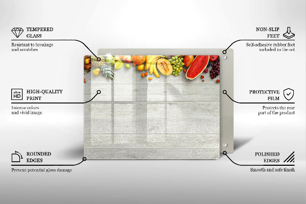 Protection plaque induction Fruits sur planches