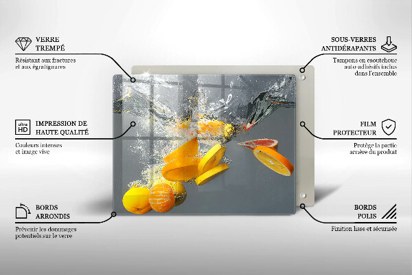 Protection plaque induction Citrons dans l'eau