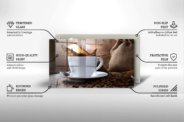 Protection plaque induction Tasse et grains de café