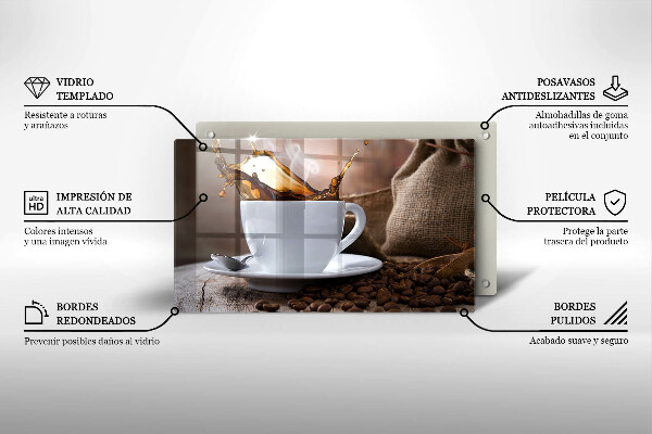 Protection plaque induction Tasse et grains de café