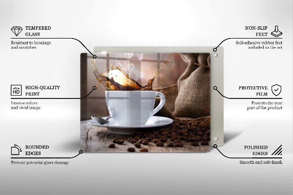 Protection plaque induction Tasse et grains de café