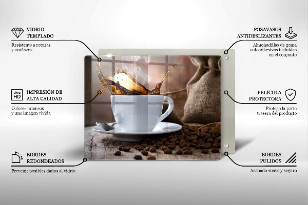 Protection plaque induction Tasse et grains de café