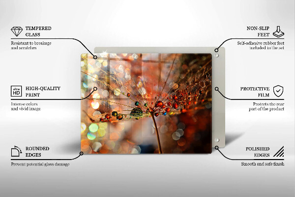 Protection plaque induction Pissenlit mouillé