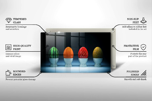 Protection plaque induction Oeufs de fruits abstraits