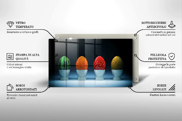 Protection plaque induction Oeufs de fruits abstraits
