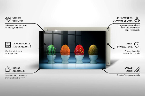 Protection plaque induction Oeufs de fruits abstraits