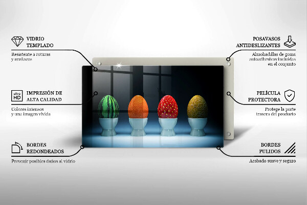 Protection plaque induction Oeufs de fruits abstraits