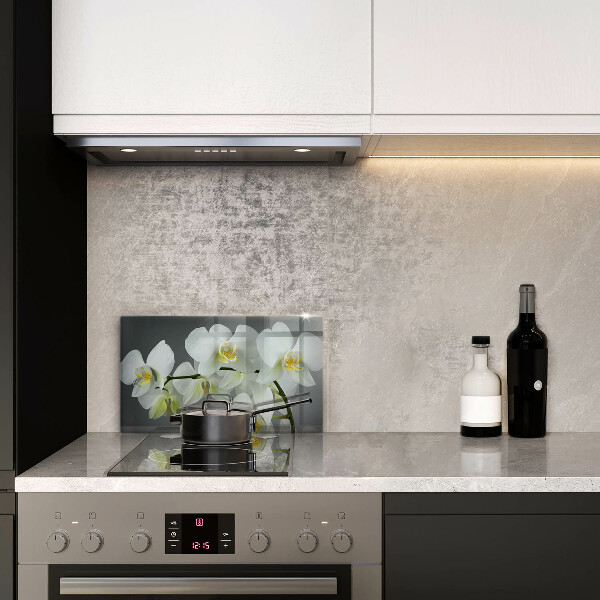 Protection plaque induction Fleurs d'orchidées blanches