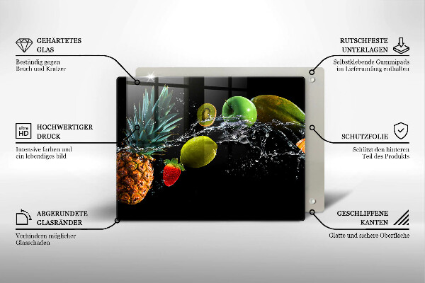 Protection plaque induction Fruits dans l'eau