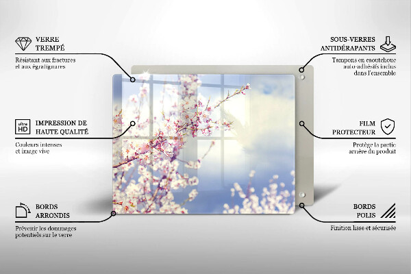 Protection plaque induction Arbre en fleurs