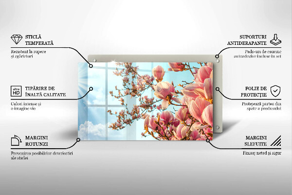 Protection plaque induction Arbre à fleurs roses