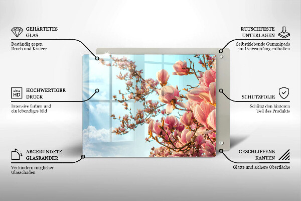 Protection plaque induction Arbre à fleurs roses