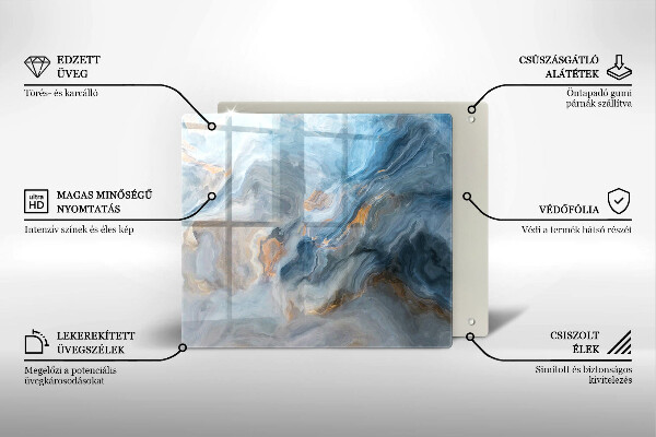 Protection plaque induction Texture de marbre